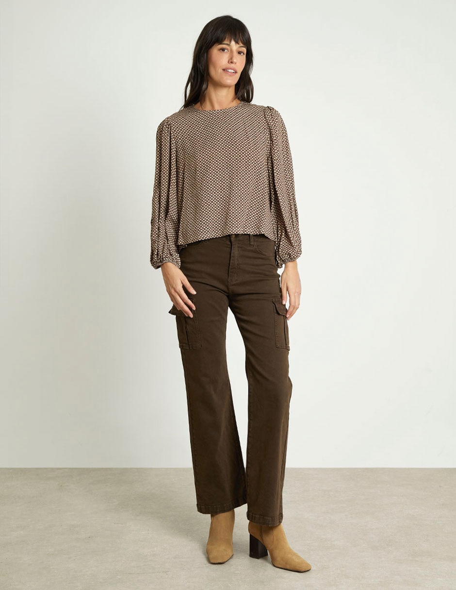 Pantalón cargo straight para mujer Pantalón cargo straight para mujer