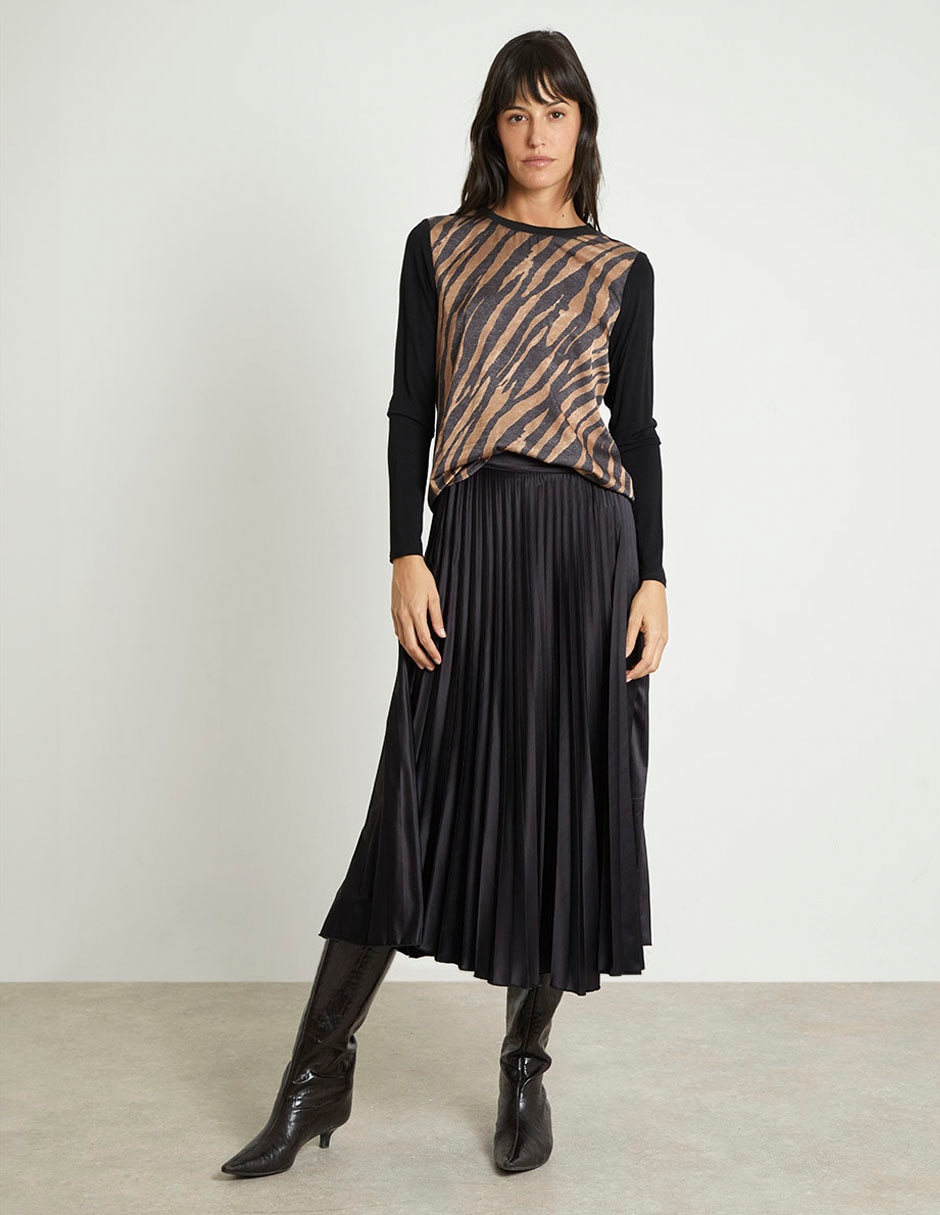 Falda crop cintura alta