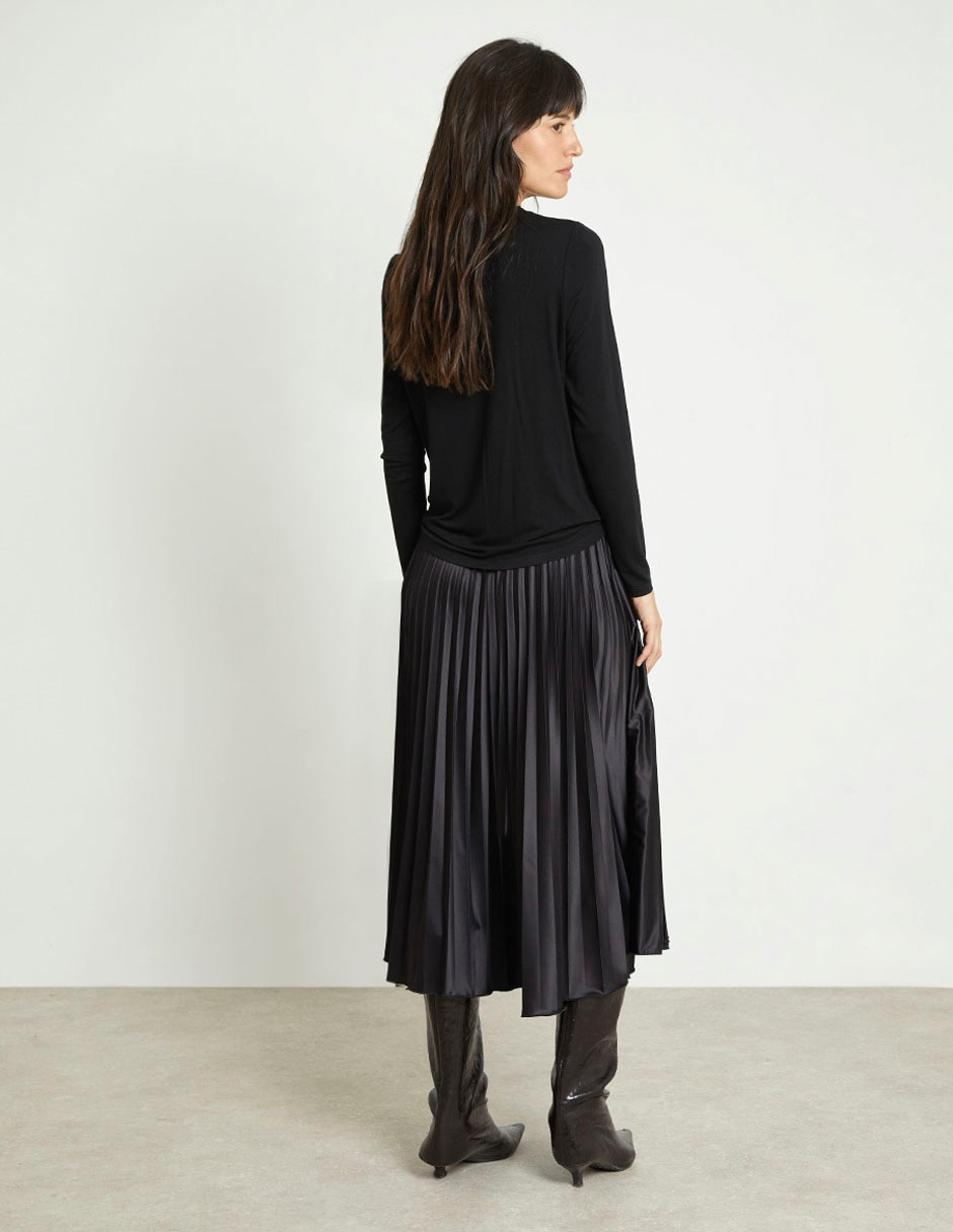 Falda crop cintura alta