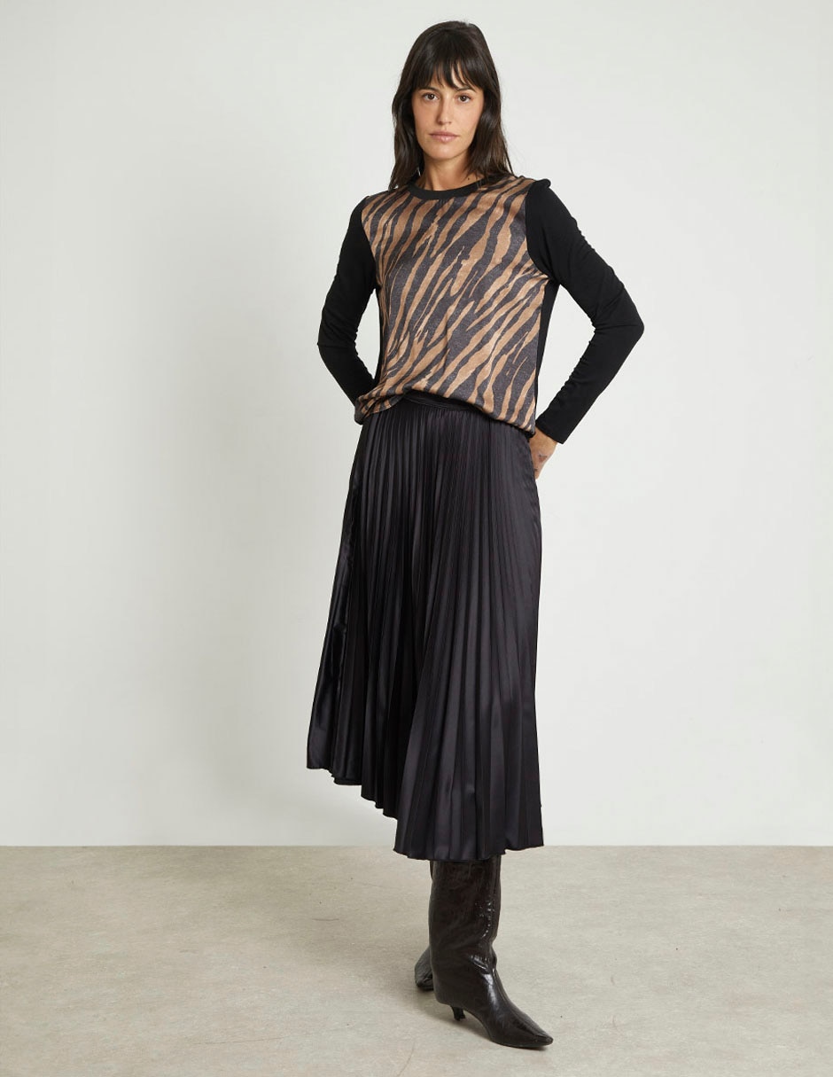 Falda crop cintura alta