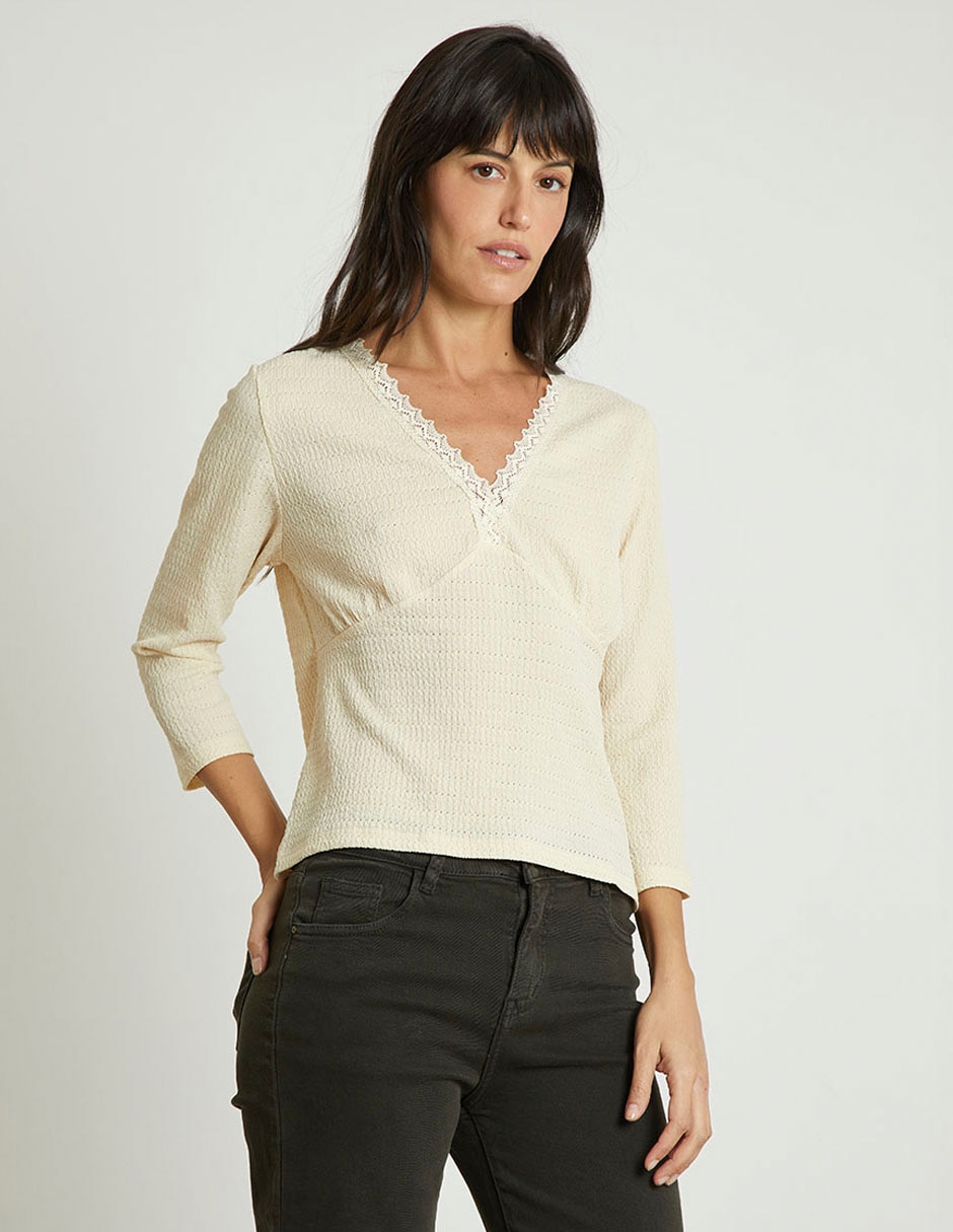 Blusa manga 3/4 para mujer Blusa manga 3/4 para mujer