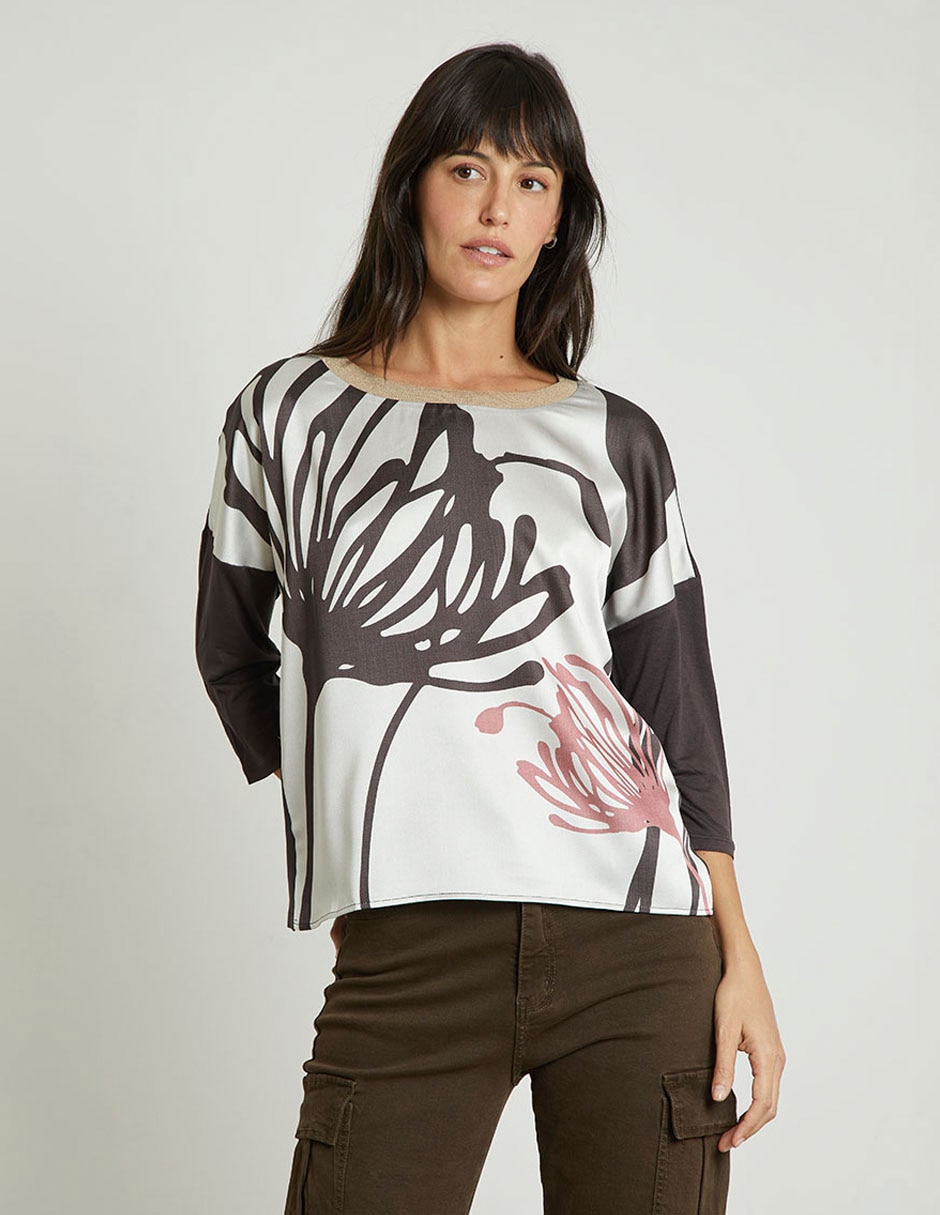 Blusa manga 3/4 para mujer Blusa manga 3/4 para mujer
