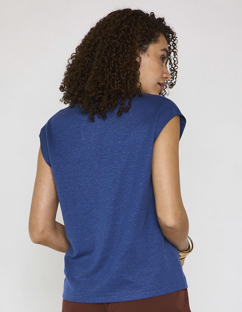 Playera manga corta cuello v mujer 4