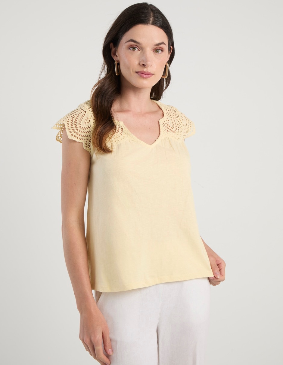Blusa manga corta Maison 123 cuello v para mujer