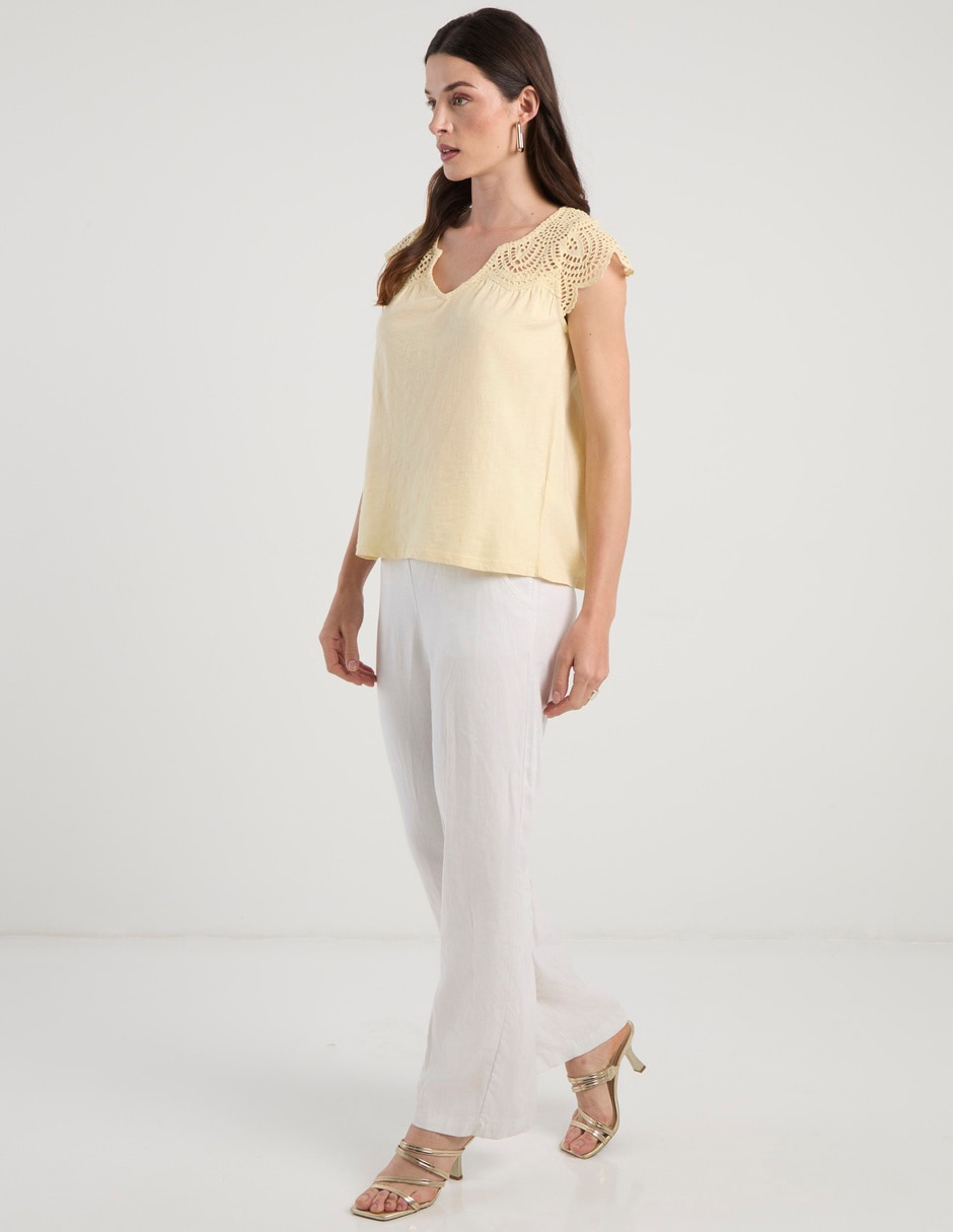 Blusa manga corta Maison 123 cuello v para mujer