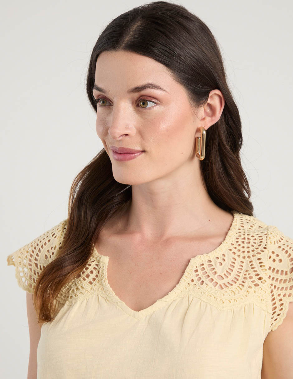 Blusa manga corta Maison 123 cuello v para mujer