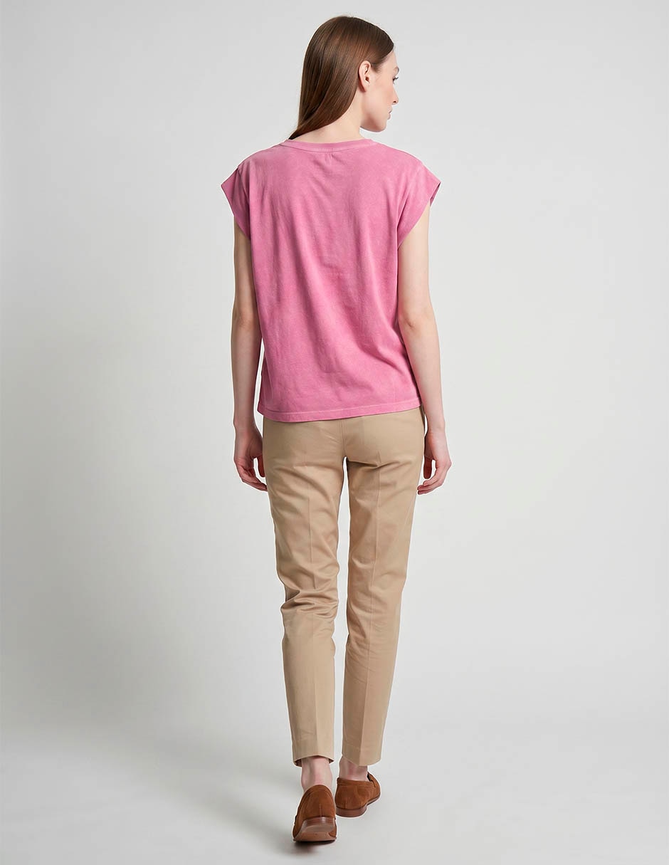 Playera manga corta cuello redondo para mujer 2