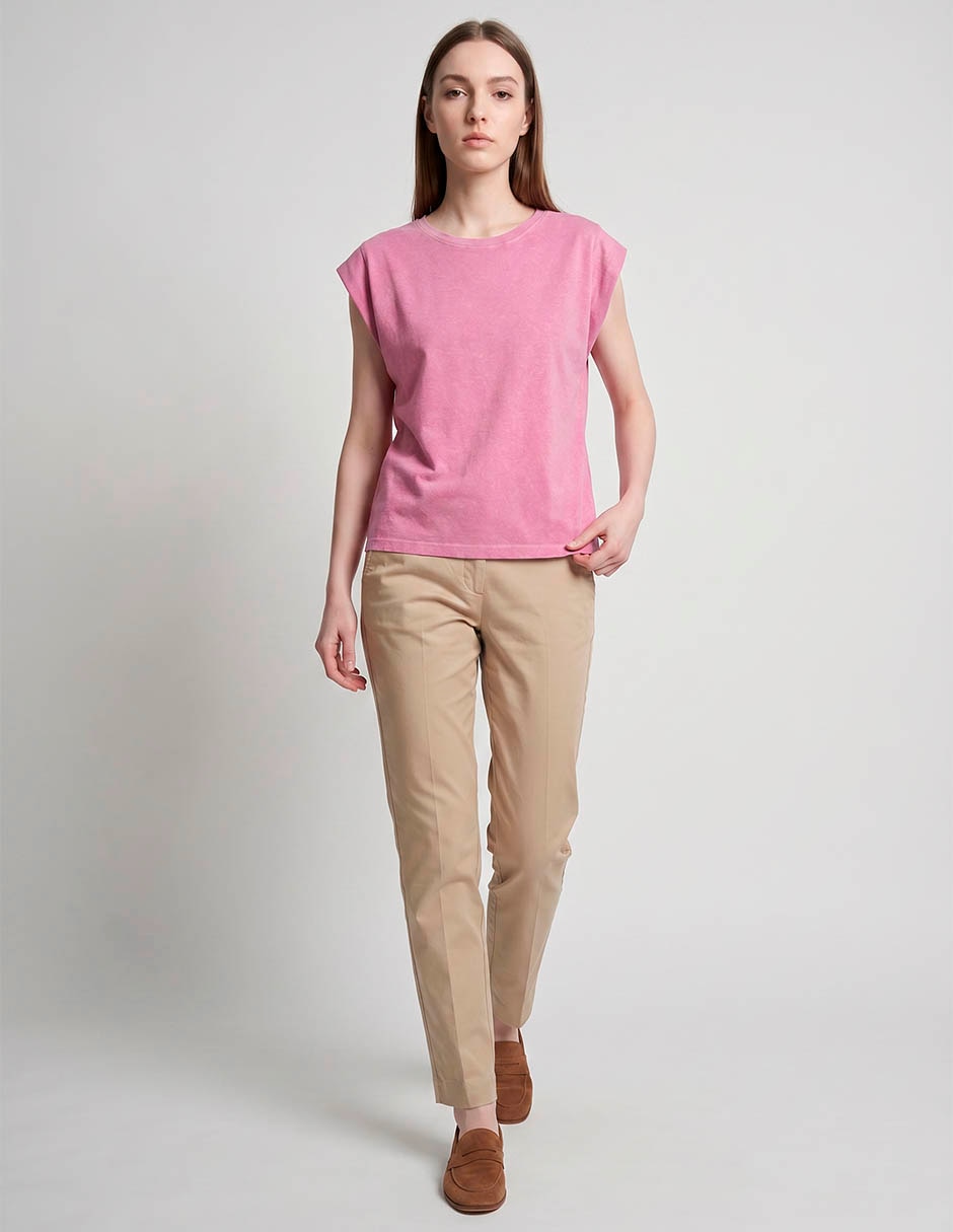 Playera manga corta cuello redondo para mujer 3