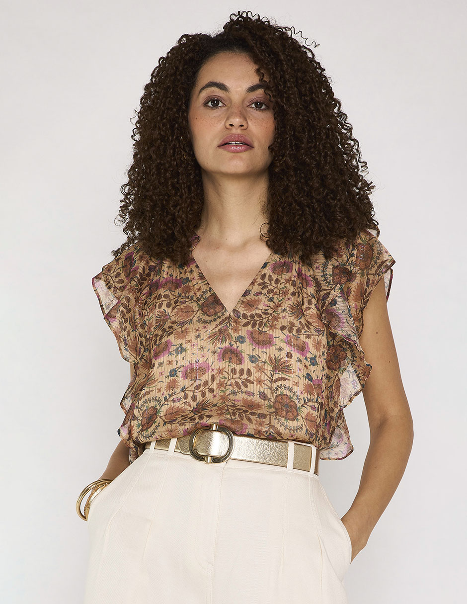 Blusa manga corta para mujer