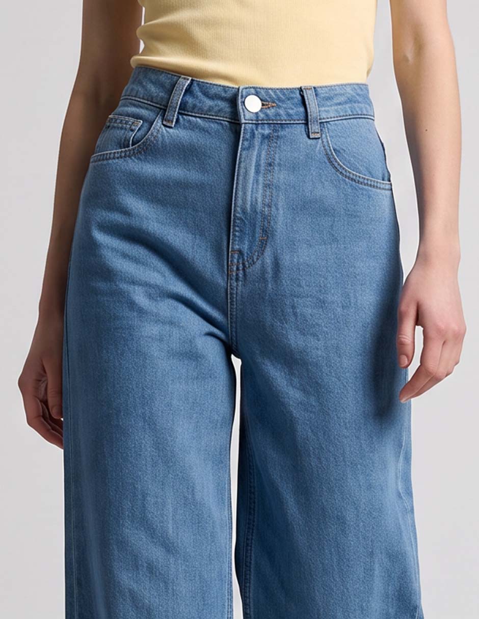 Jeans relaxed wide leg para mujer 3