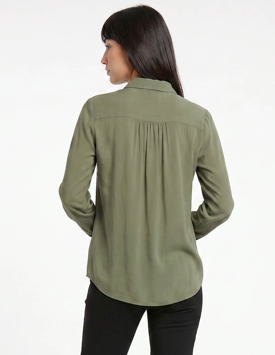 Blusa camisera manga larga para mujer 2