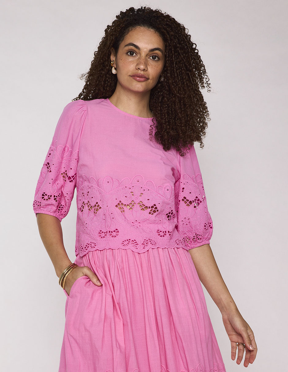 Blusa manga al codo para mujer