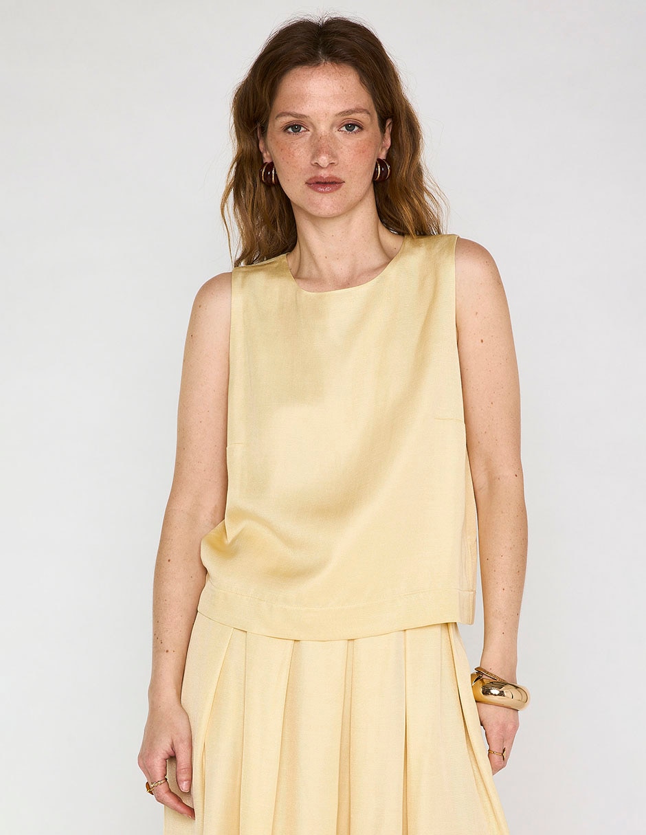 Top cuello redondo