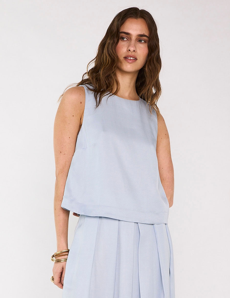 Top cuello redondo tirante ancho