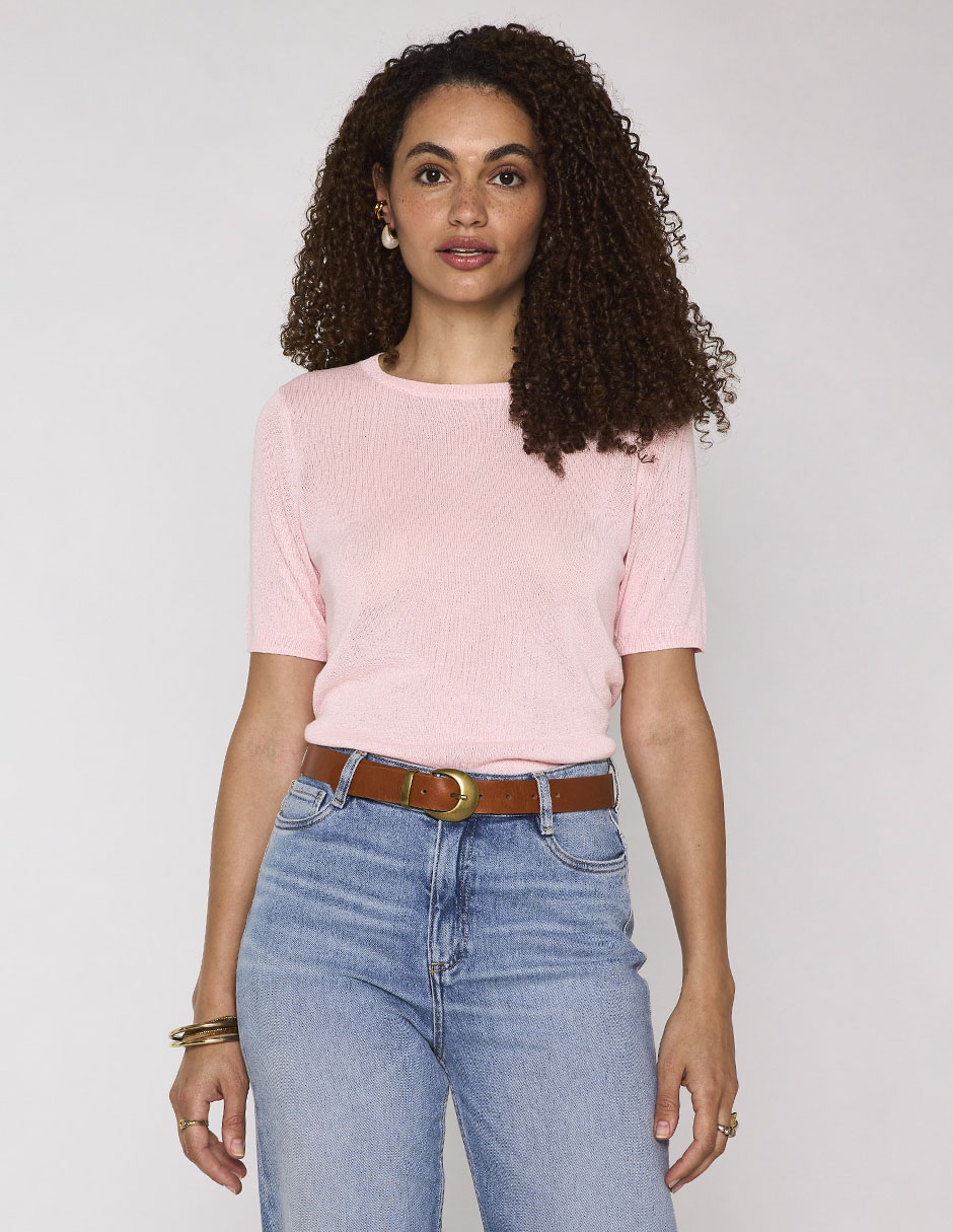 Playera manga corta cuello redondo para mujer 1