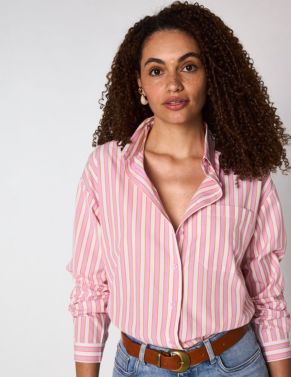 Blusa camisera manga larga para mujer 4