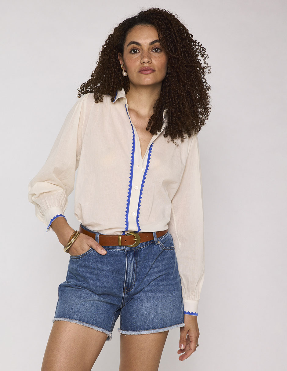 Blusa camisera manga larga para mujer Blusa camisera manga larga para mujer