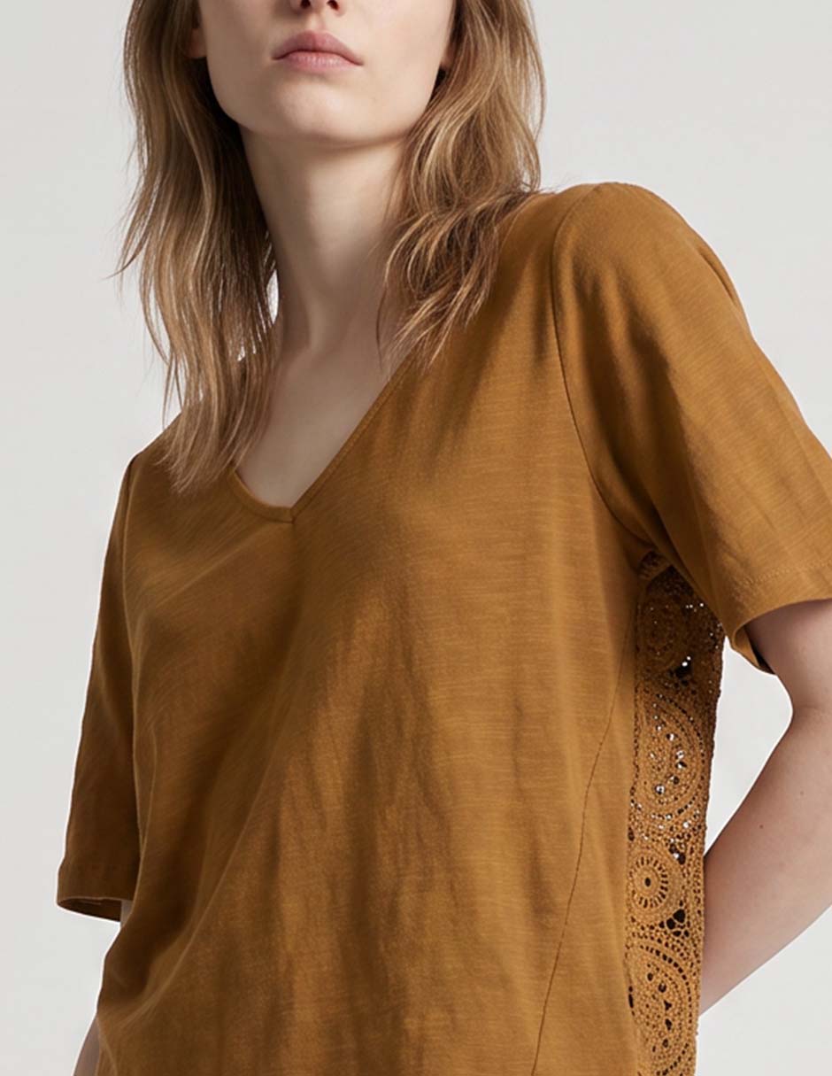 Playera manga corta maison 123 cuello v para mujer