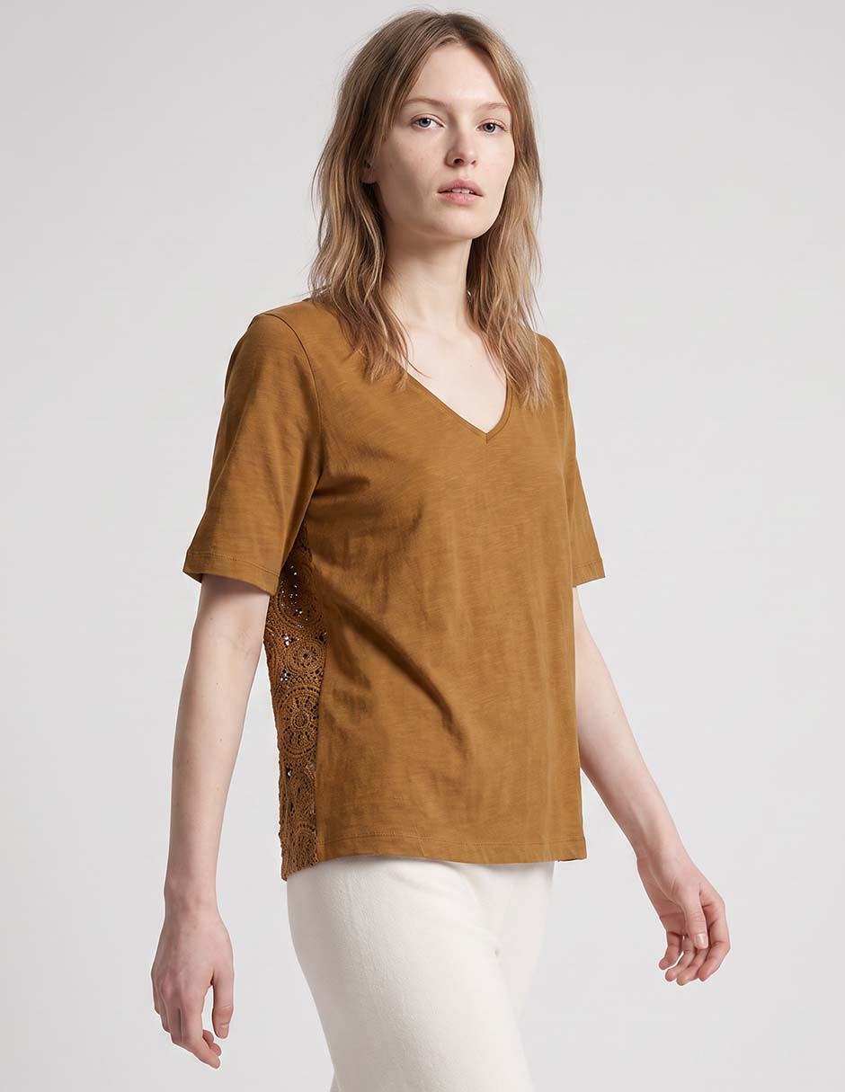 Playera manga corta maison 123 cuello v para mujer