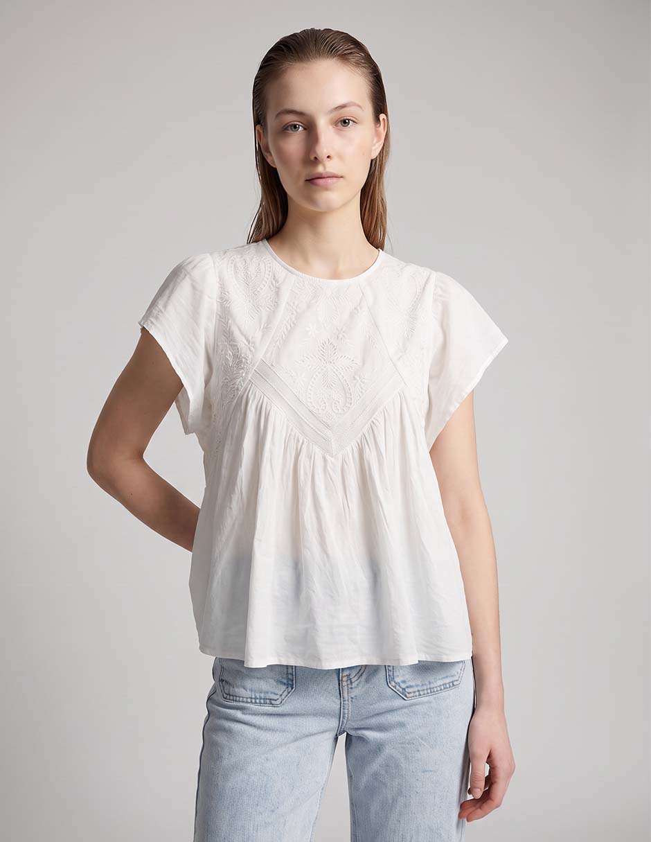 Blusa manga corta para mujer
