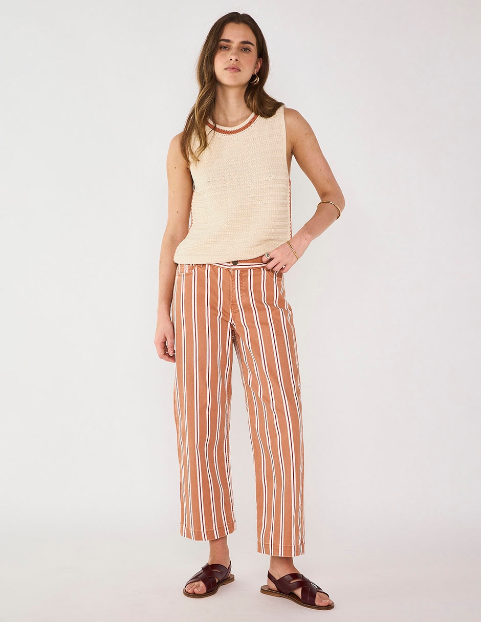Jeans capri amplio para mujer 3
