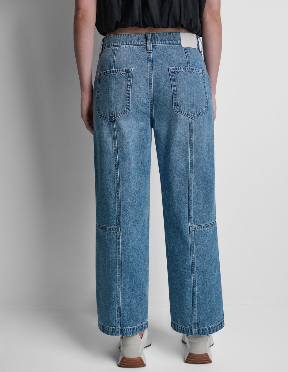 Jeans wide leg dkny para mujer 3