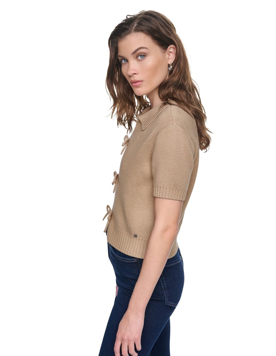 Suéter cuello camisero para mujer 2