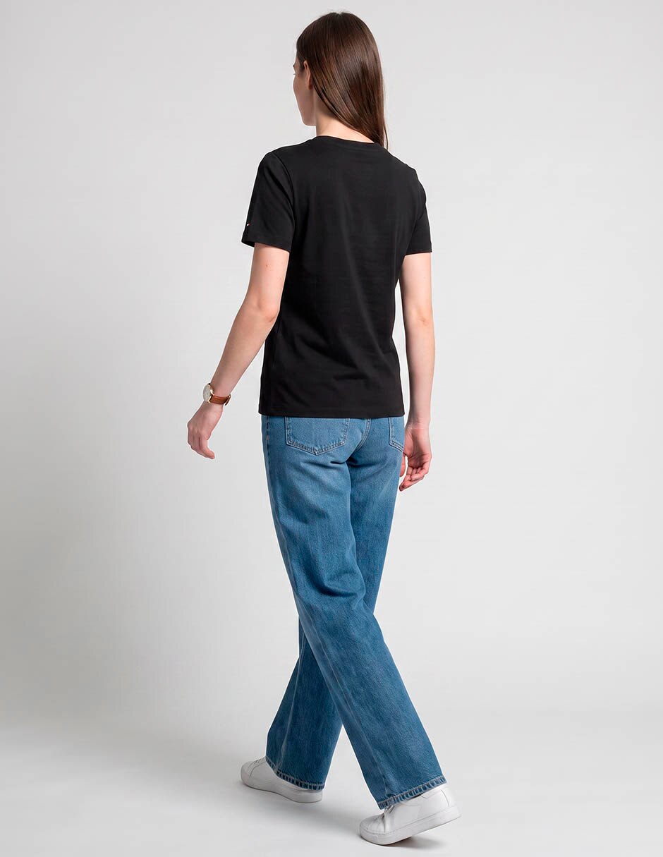 Playera manga corta tommy cuello redondo para mujer