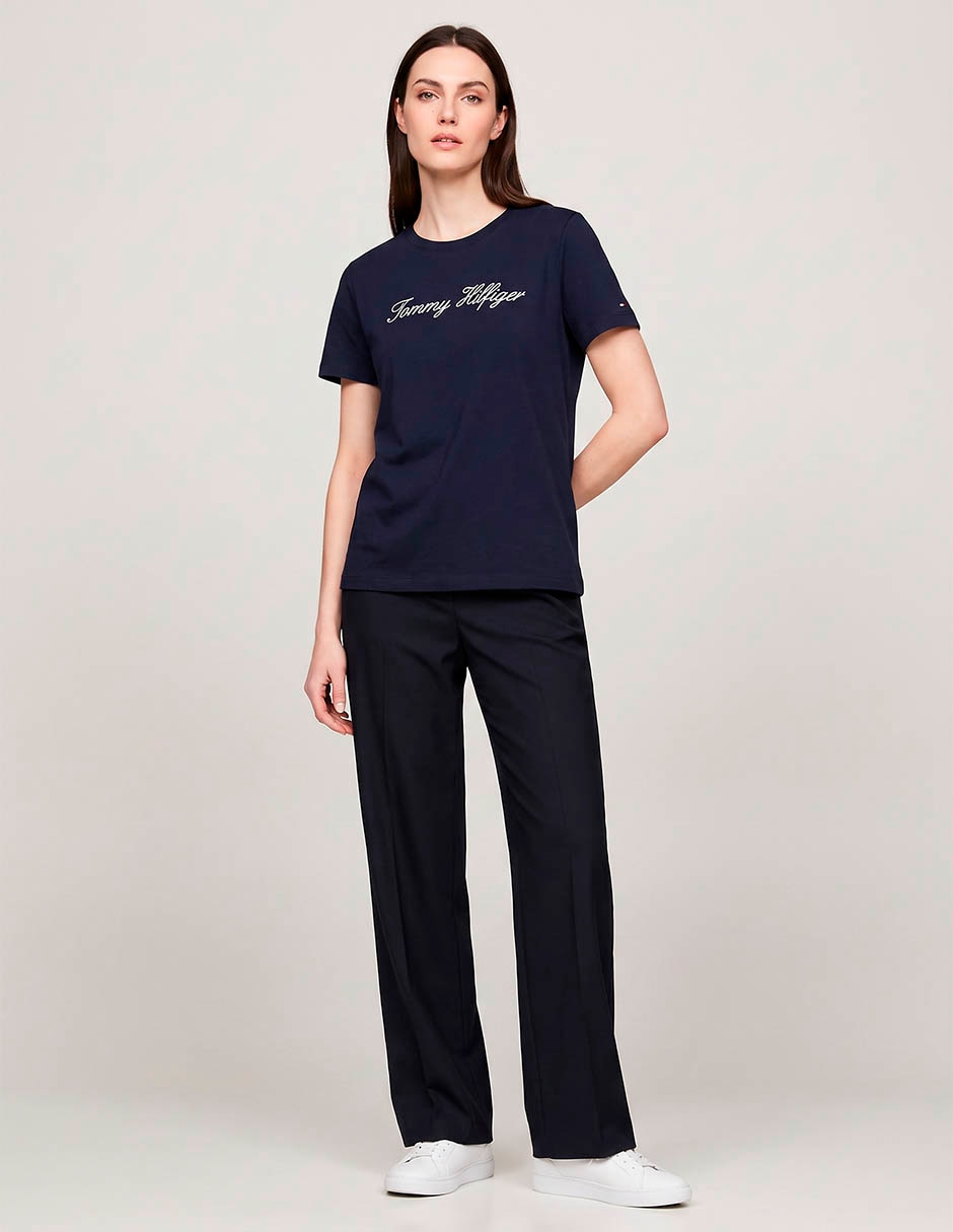 Playera manga corta hilfiger cuello redondo para mujer