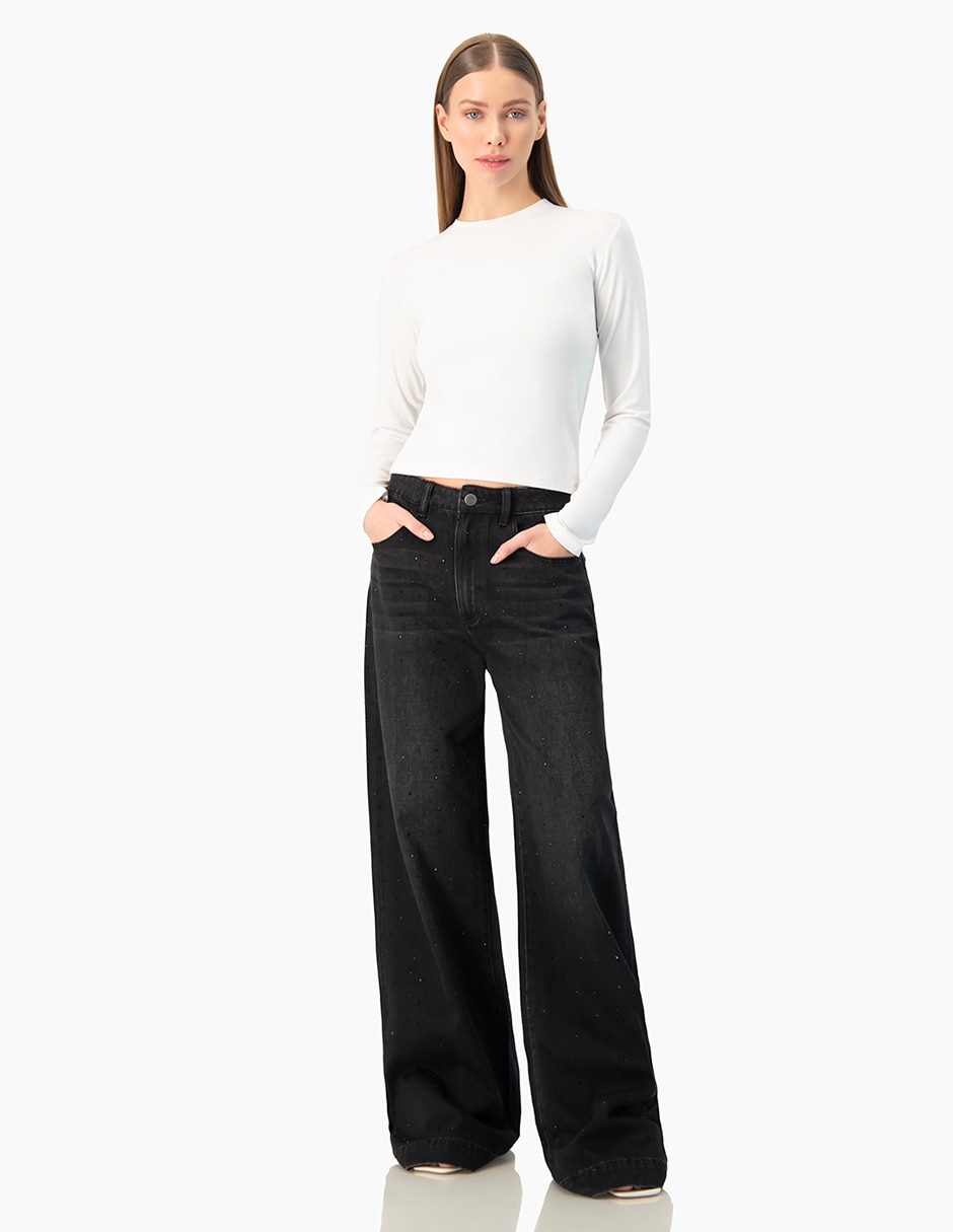 Jeans regular amplio para mujer 4