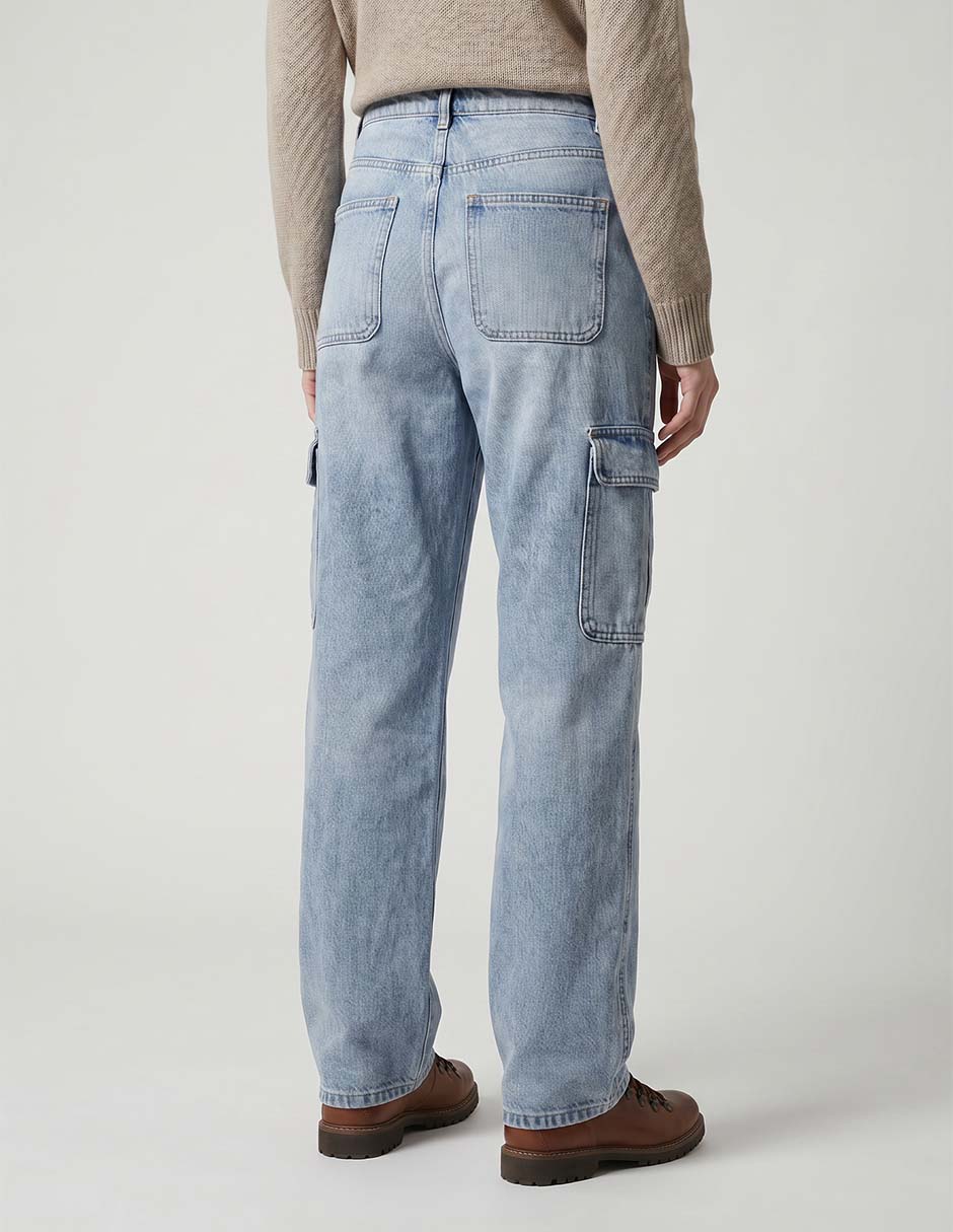 Jeans cargo ampliopara mujer 9