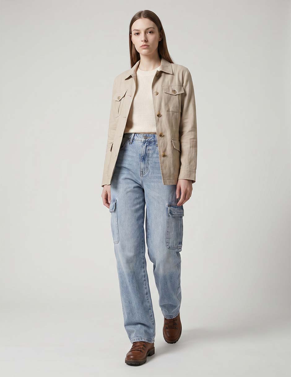 Jeans cargo ampliopara mujer 10