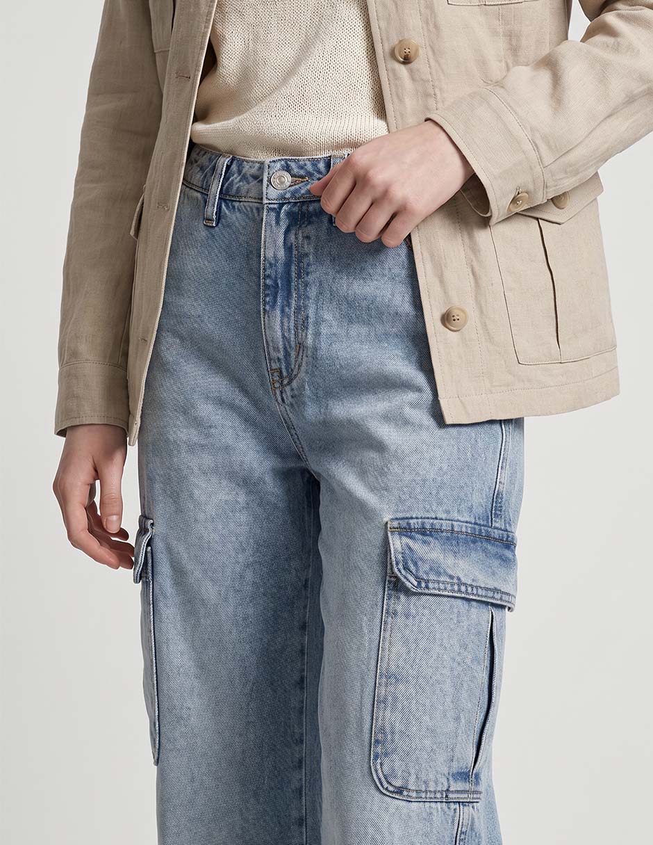 Jeans cargo ampliopara mujer 11