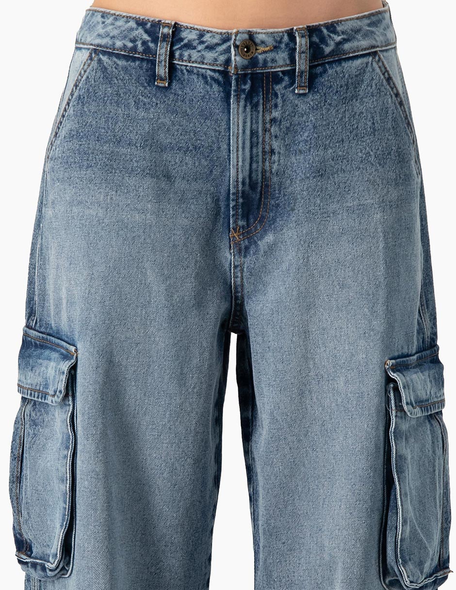 Jeans cargo amplio cintura ninguno ninguno para mujer 6
