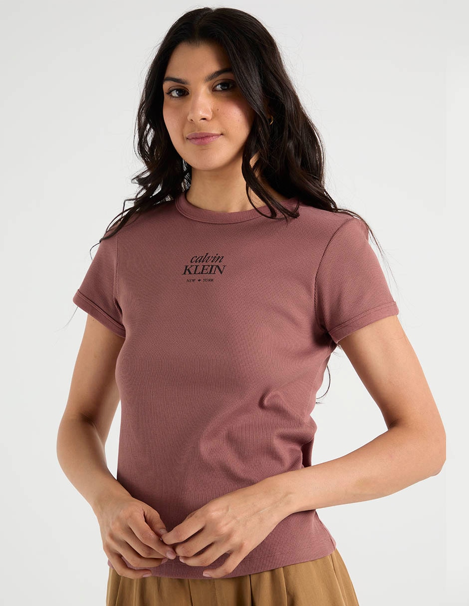 Playera manga corta cuello redondo para mujer 2
