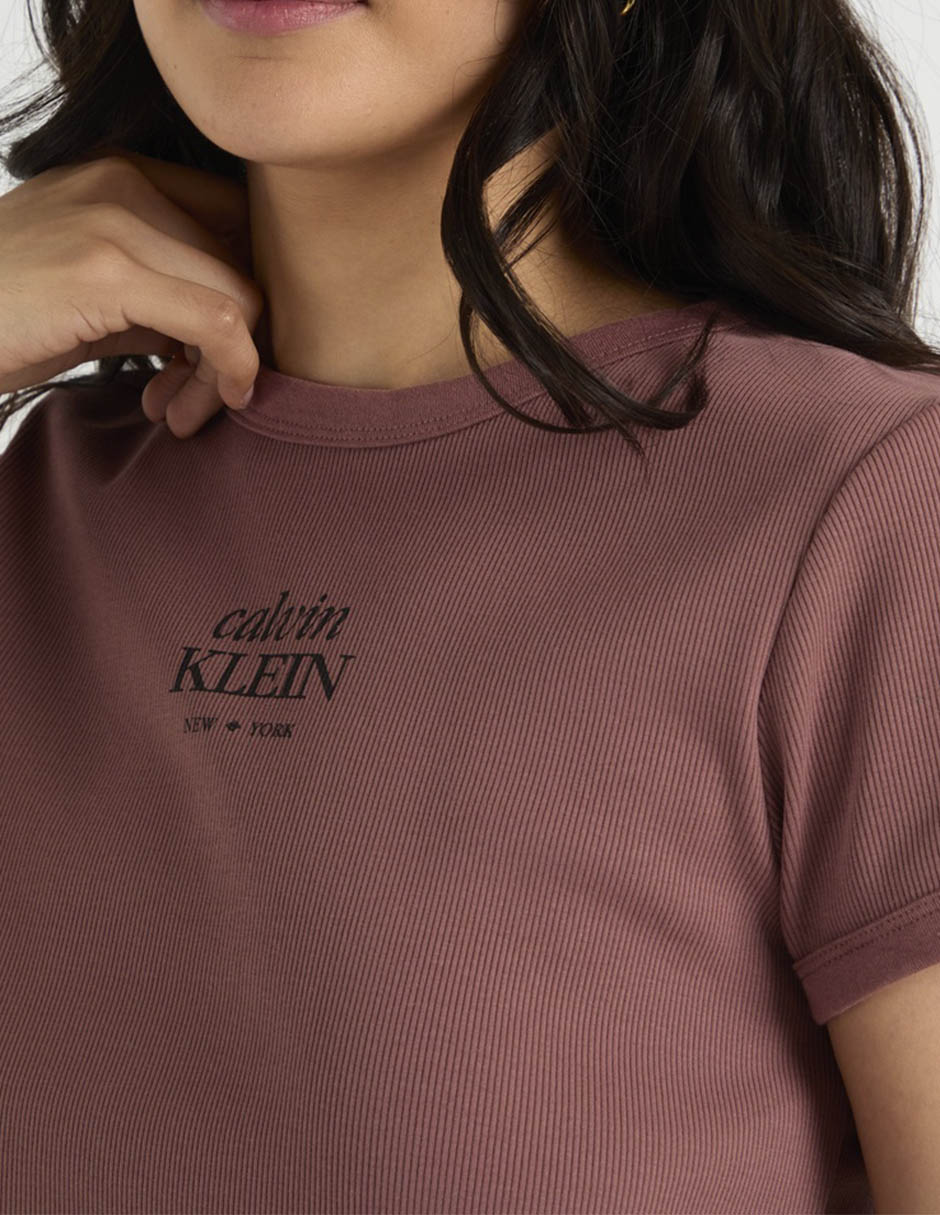 Playera manga corta cuello redondo para mujer 4