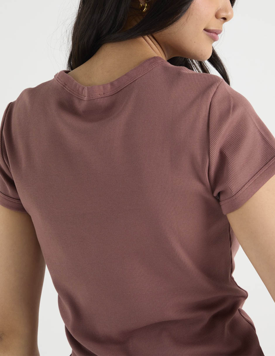 Playera manga corta cuello redondo para mujer 5