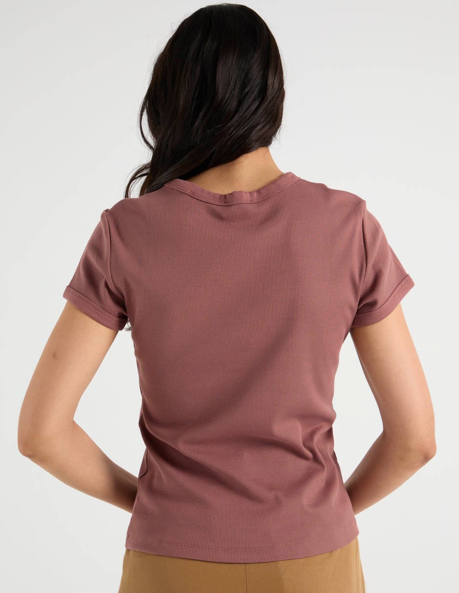 Playera manga corta Ck cuello redondo para mujer