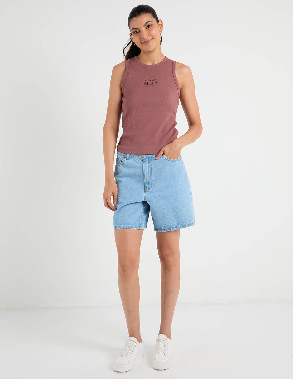 Top calvin klein cuello redondo escote redondo tirante ancho