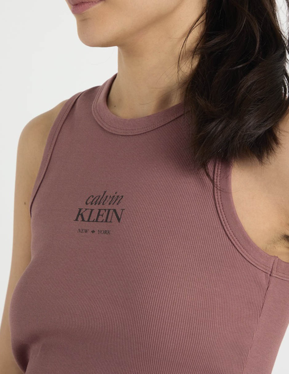Top calvin klein cuello redondo escote redondo tirante ancho
