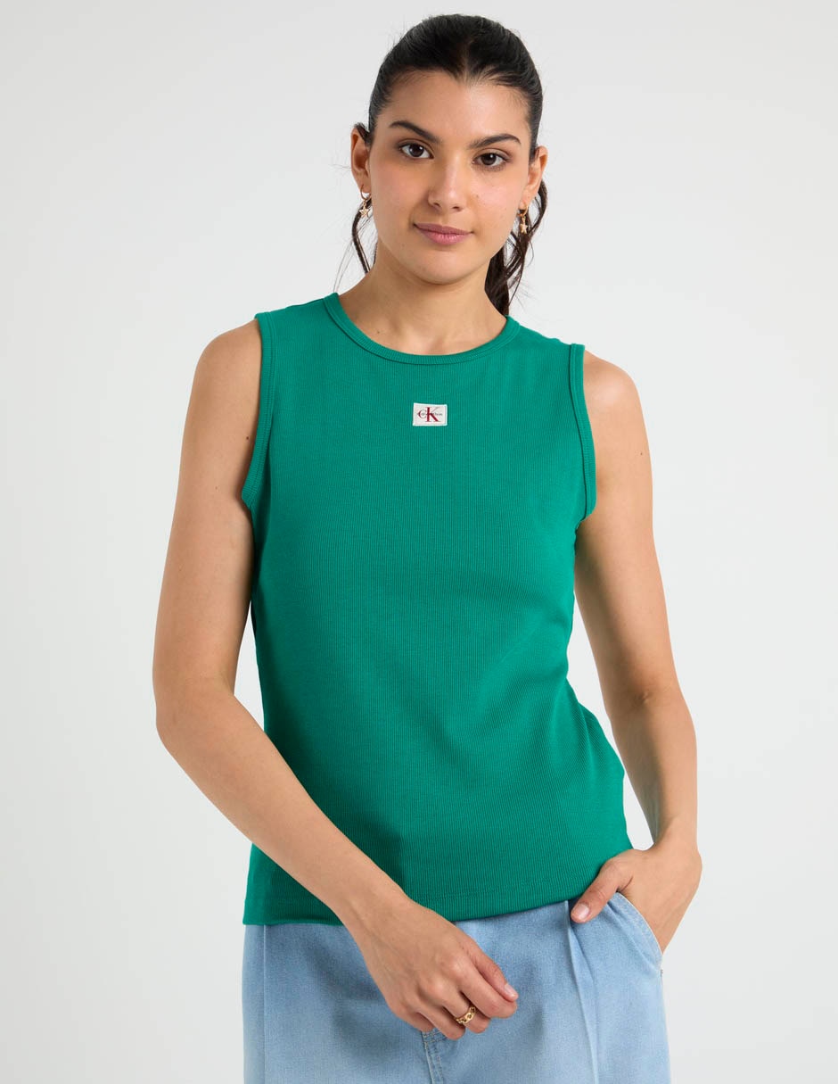 Top Calvin Klein cuello redondo escote abierta