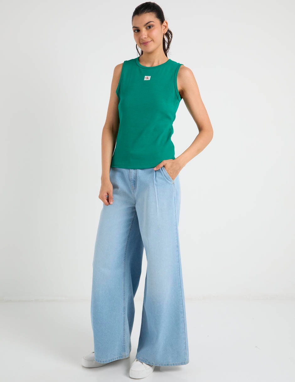Top Calvin Klein cuello redondo escote abierta