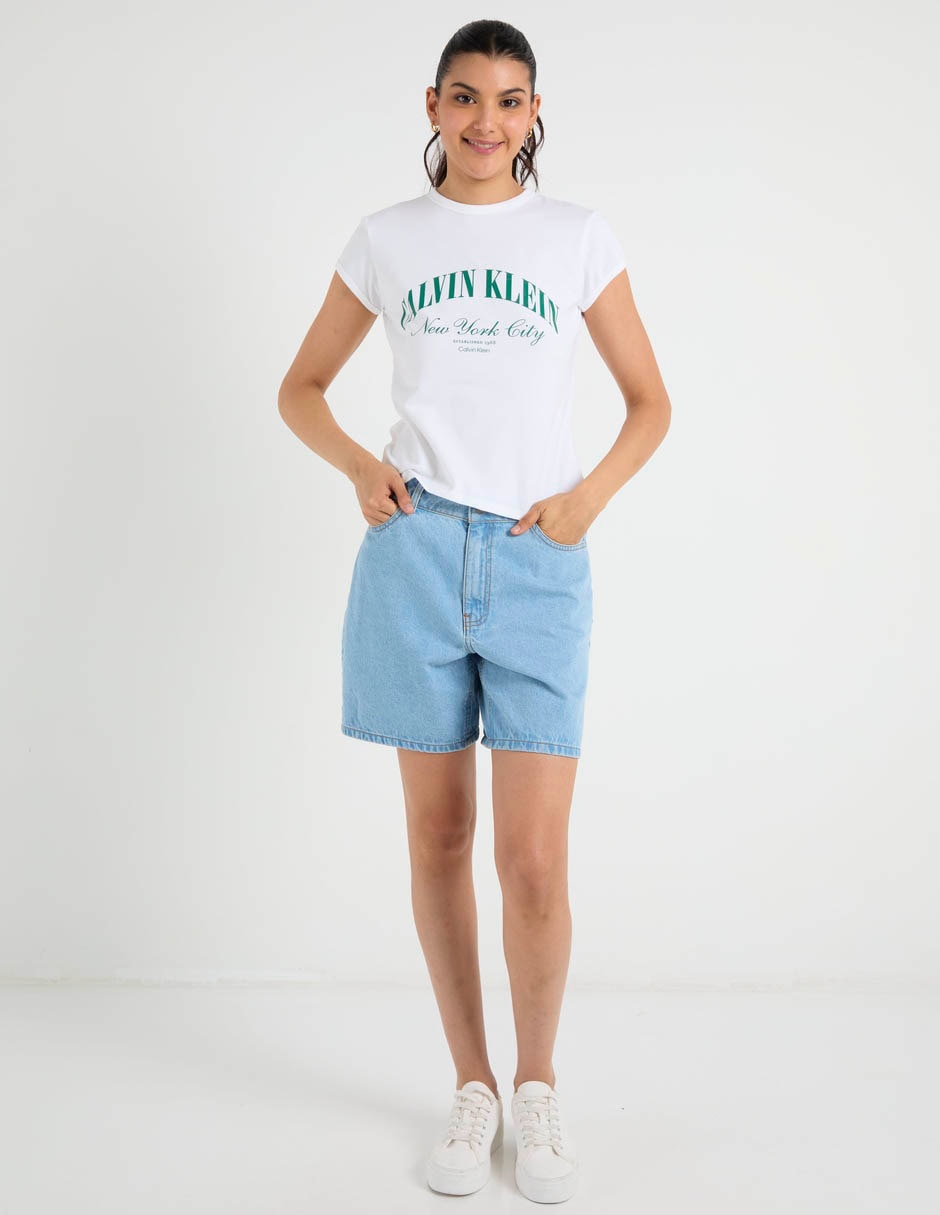 Playera manga corta cuello redondo para mujer 3
