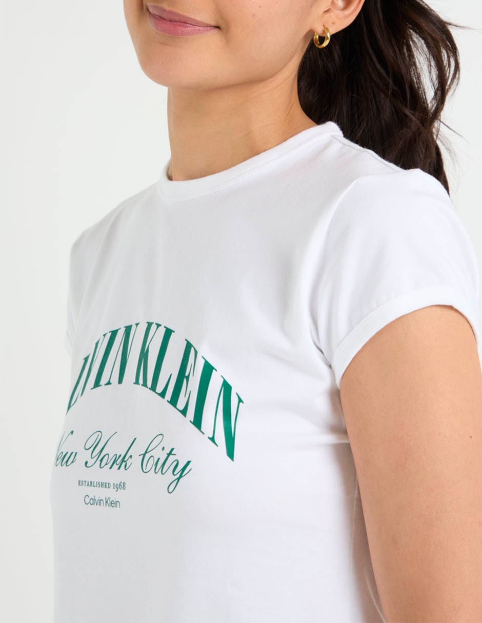 Playera manga corta cuello redondo para mujer 4