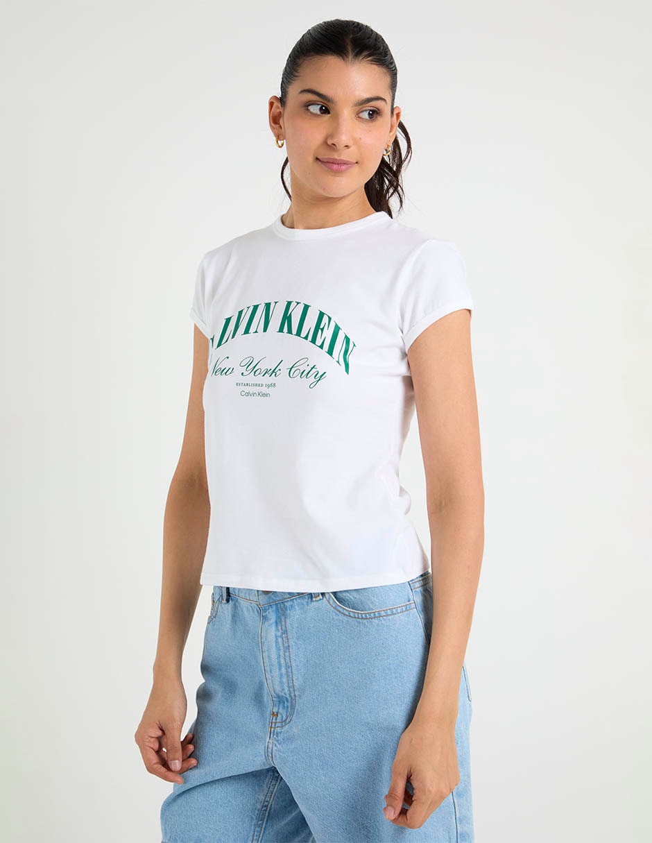 Playera manga corta cuello redondo para mujer Playera manga corta cuello redondo para mujer