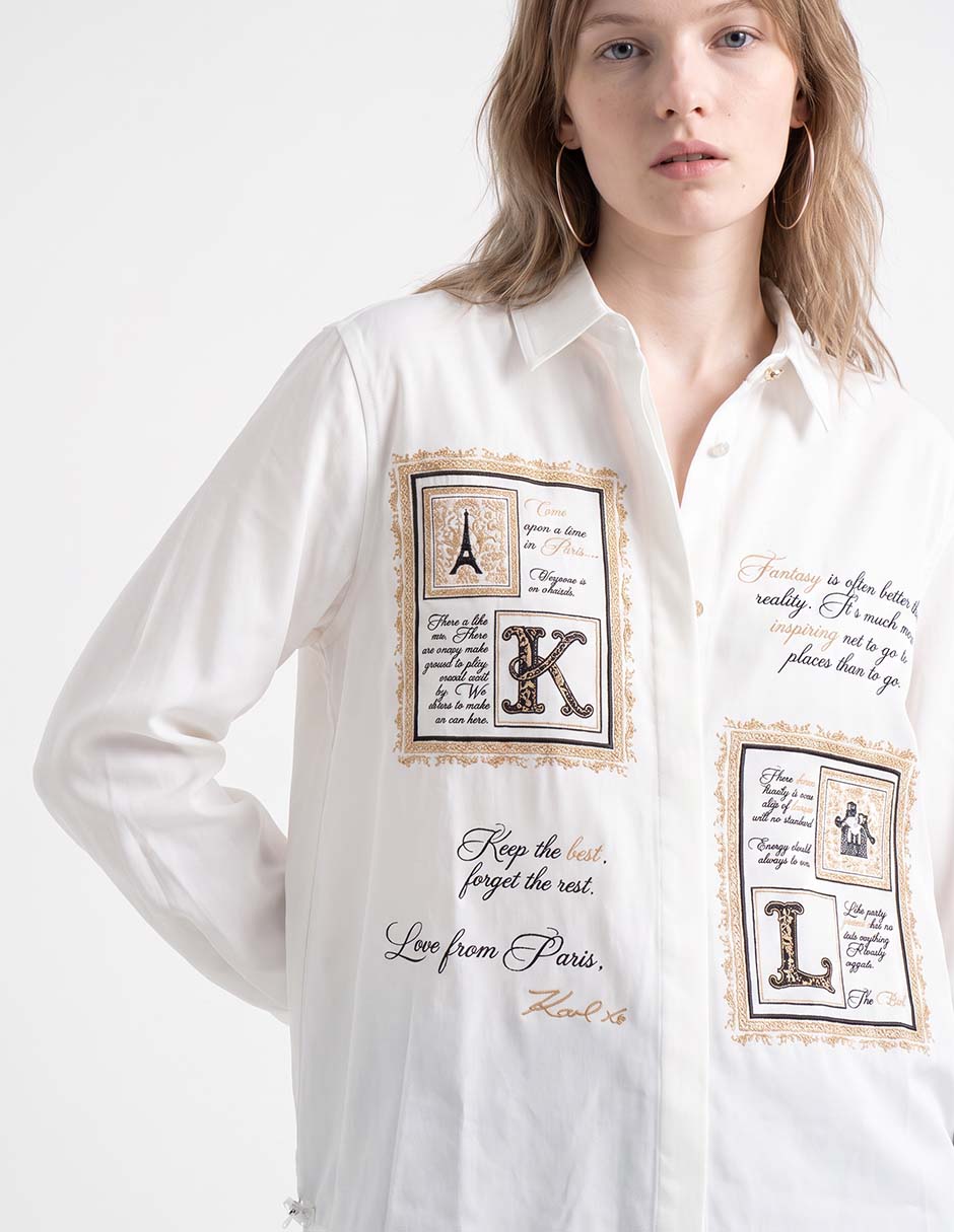 Blusa camisera manga larga para mujer 2