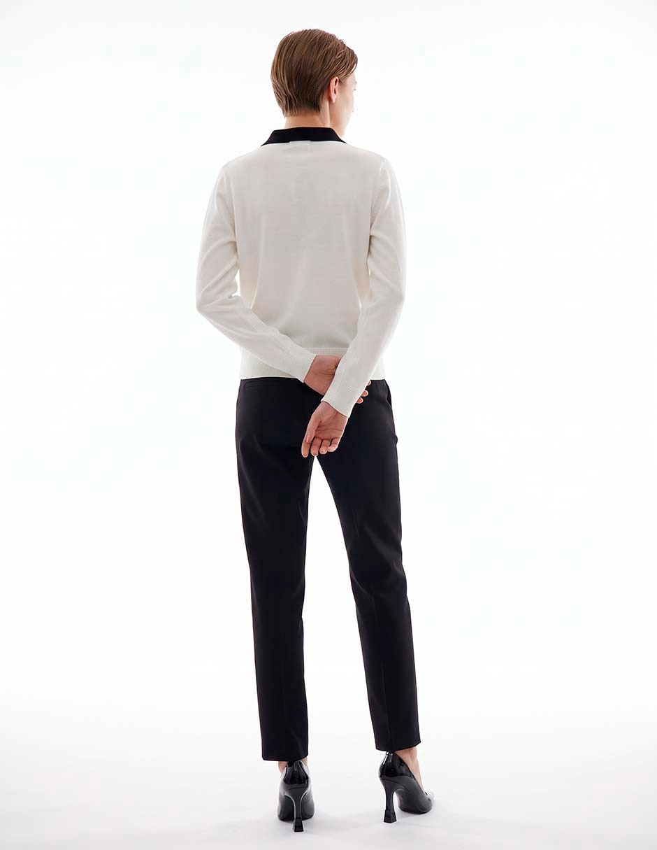 Suéter cuello camisero para mujer 4