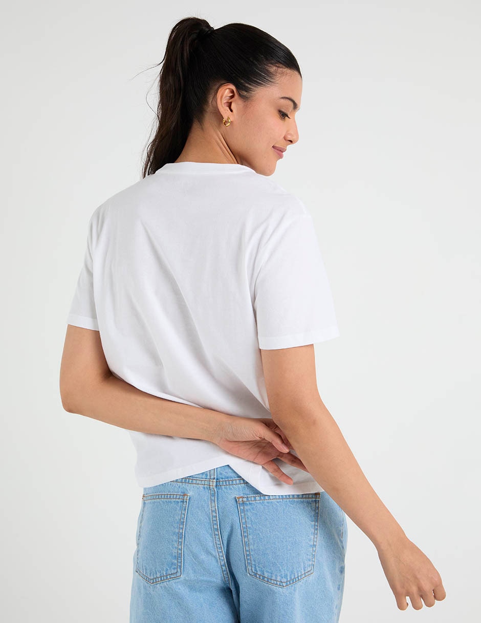 Playera manga corta cuello redondo para mujer 5