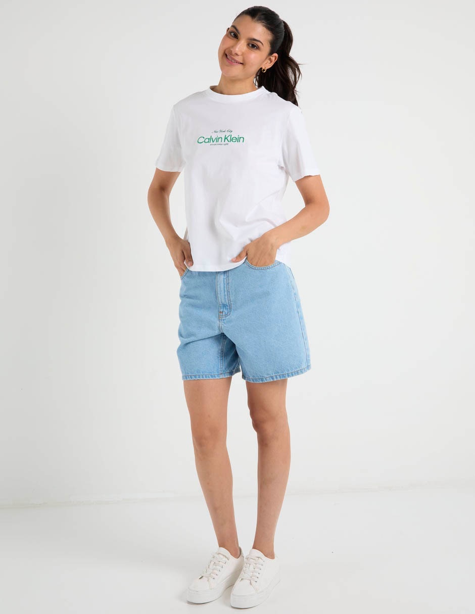 Playera manga corta cuello redondo para mujer 4