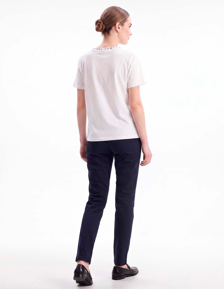 Playera manga corta cuello redondo para mujer 4